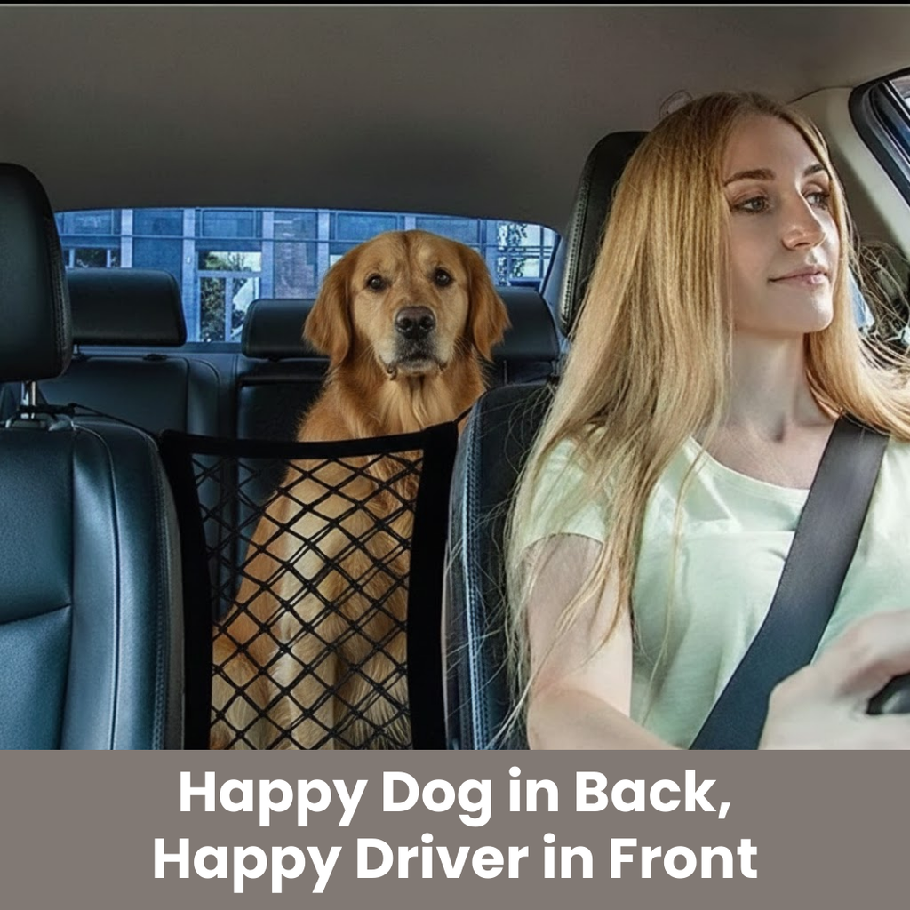 Pet Car Barrier Dog Car Barrier with Automatic Safety Mesh Storage Bag Pet Barrier Guard Back Seat Safety Protector Mesh Net