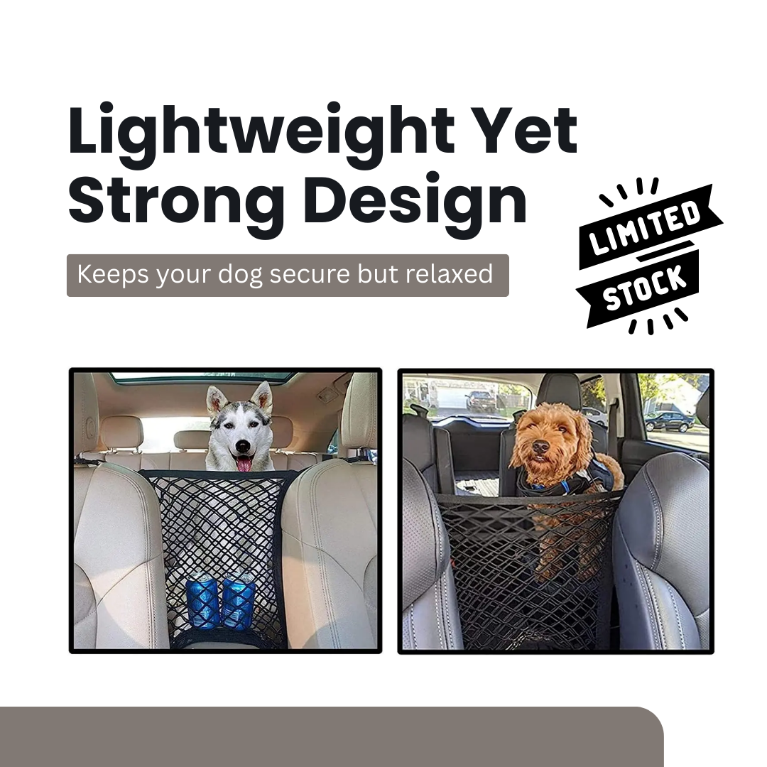 Pet Car Barrier Dog Car Barrier with Automatic Safety Mesh Storage Bag Pet Barrier Guard Back Seat Safety Protector Mesh Net