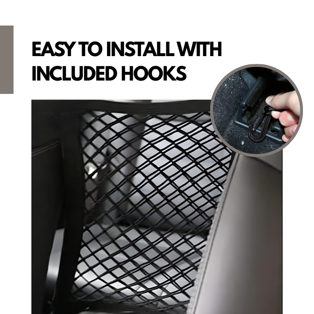Pet Car Barrier Dog Car Barrier with Automatic Safety Mesh Storage Bag Pet Barrier Guard Back Seat Safety Protector Mesh Net