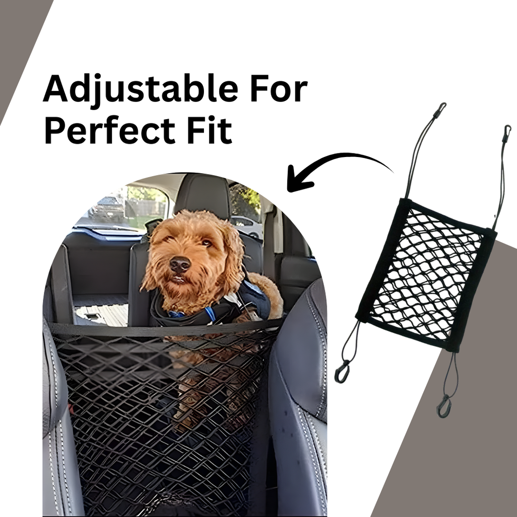 Pet Car Barrier Dog Car Barrier with Automatic Safety Mesh Storage Bag Pet Barrier Guard Back Seat Safety Protector Mesh Net