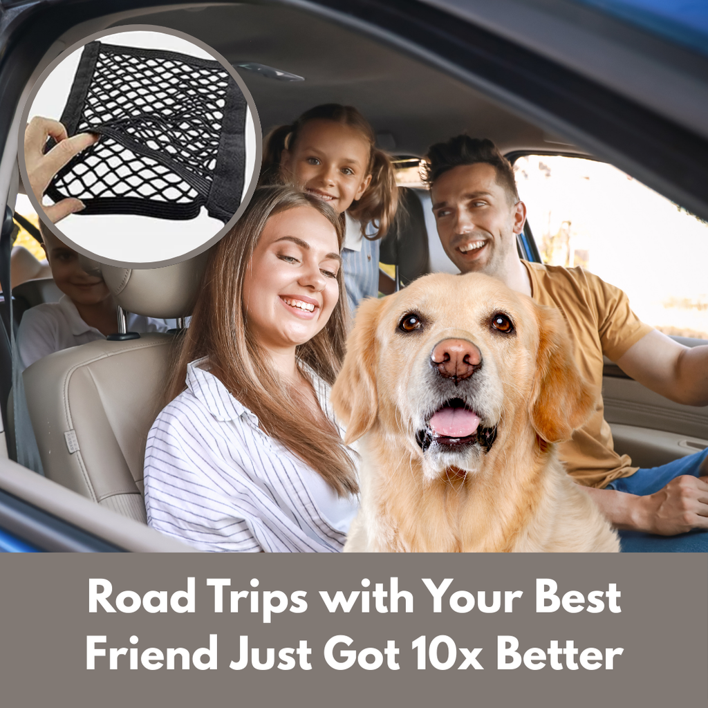 Pet Car Barrier Dog Car Barrier with Automatic Safety Mesh Storage Bag Pet Barrier Guard Back Seat Safety Protector Mesh Net