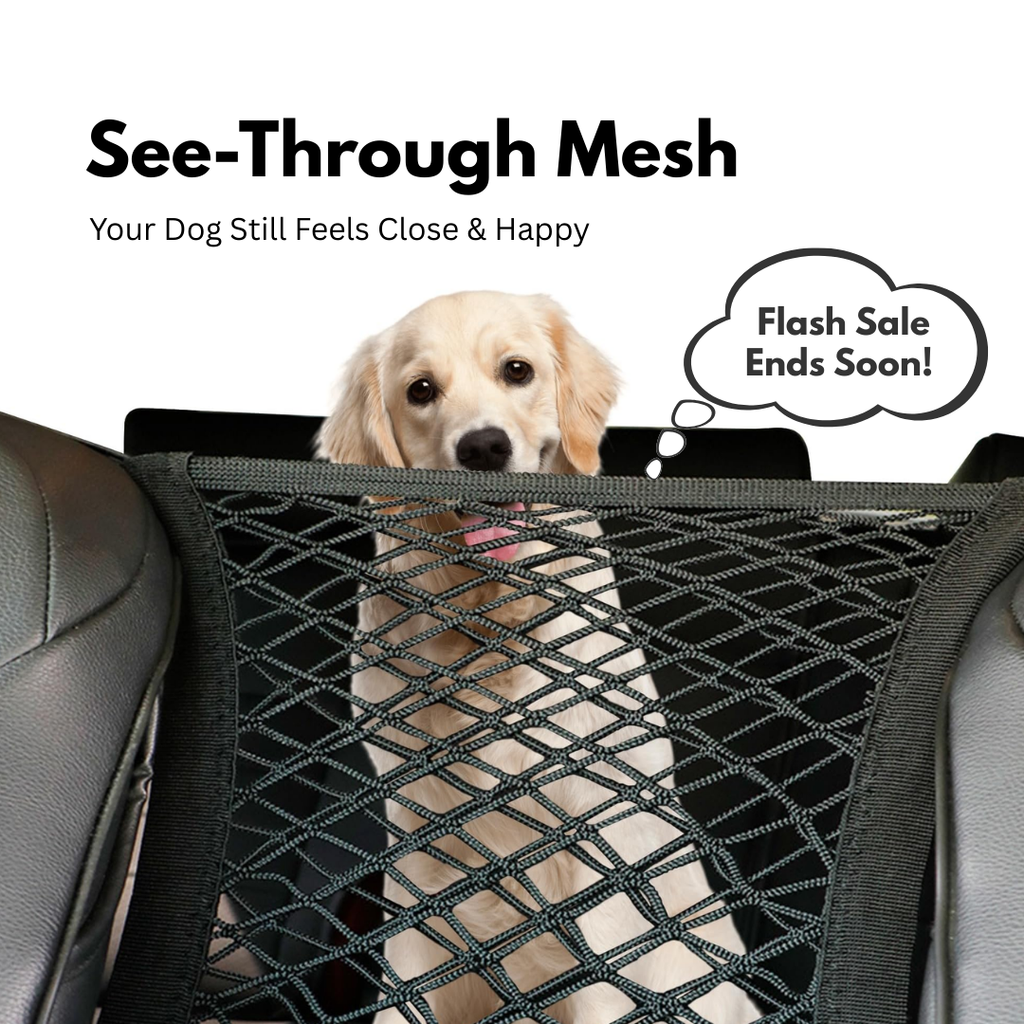 Pet Car Barrier Dog Car Barrier with Automatic Safety Mesh Storage Bag Pet Barrier Guard Back Seat Safety Protector Mesh Net