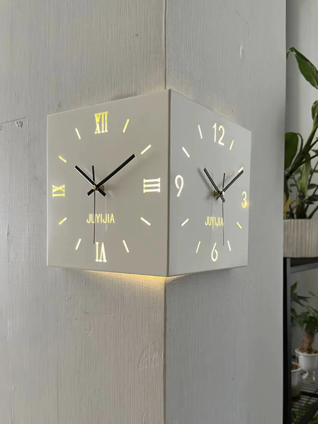 Double-sided Living Room Corner Wall Clocks  Nordic Modern Creative Luxury Electronic Wall Clock Valentines Day Gift Home Decor
