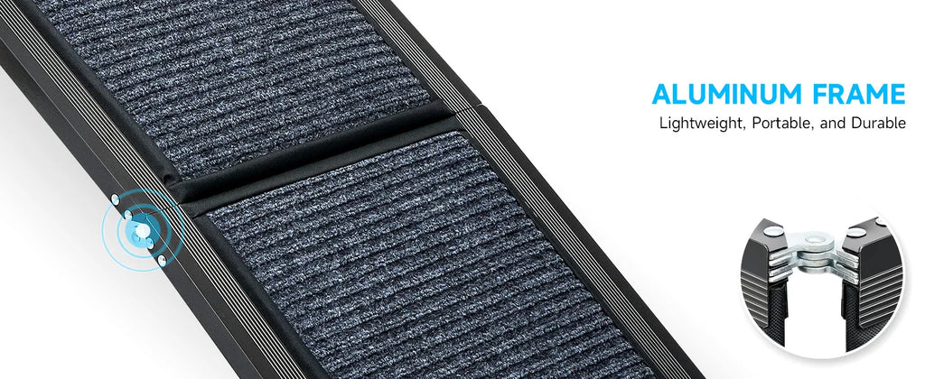 Dog Ramp for Car, 63" Folding Pet Ramp for Large Dogs up to 200 lb, 17" Wide Car Ramp for Dog, Portable Pet Stair Ramp with Nons