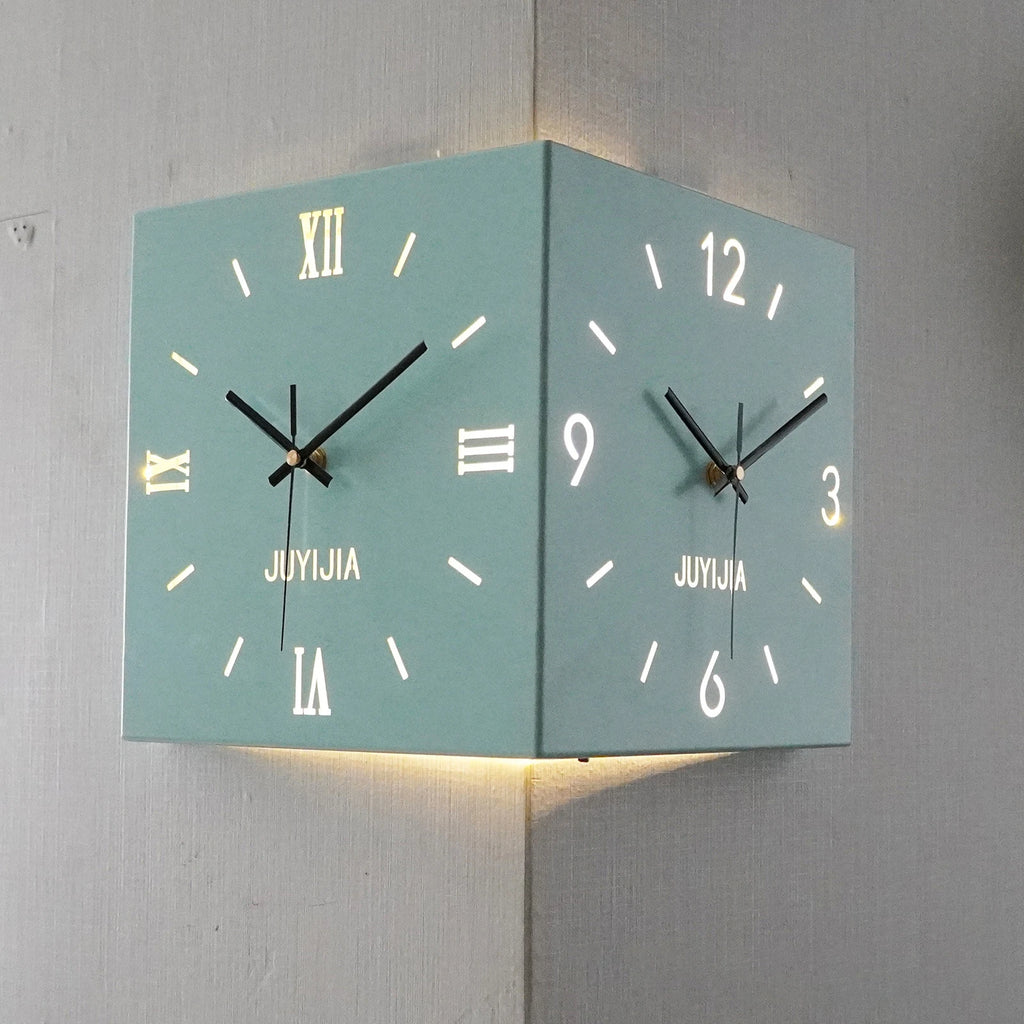 Double-sided Living Room Corner Wall Clocks  Nordic Modern Creative Luxury Electronic Wall Clock Valentines Day Gift Home Decor