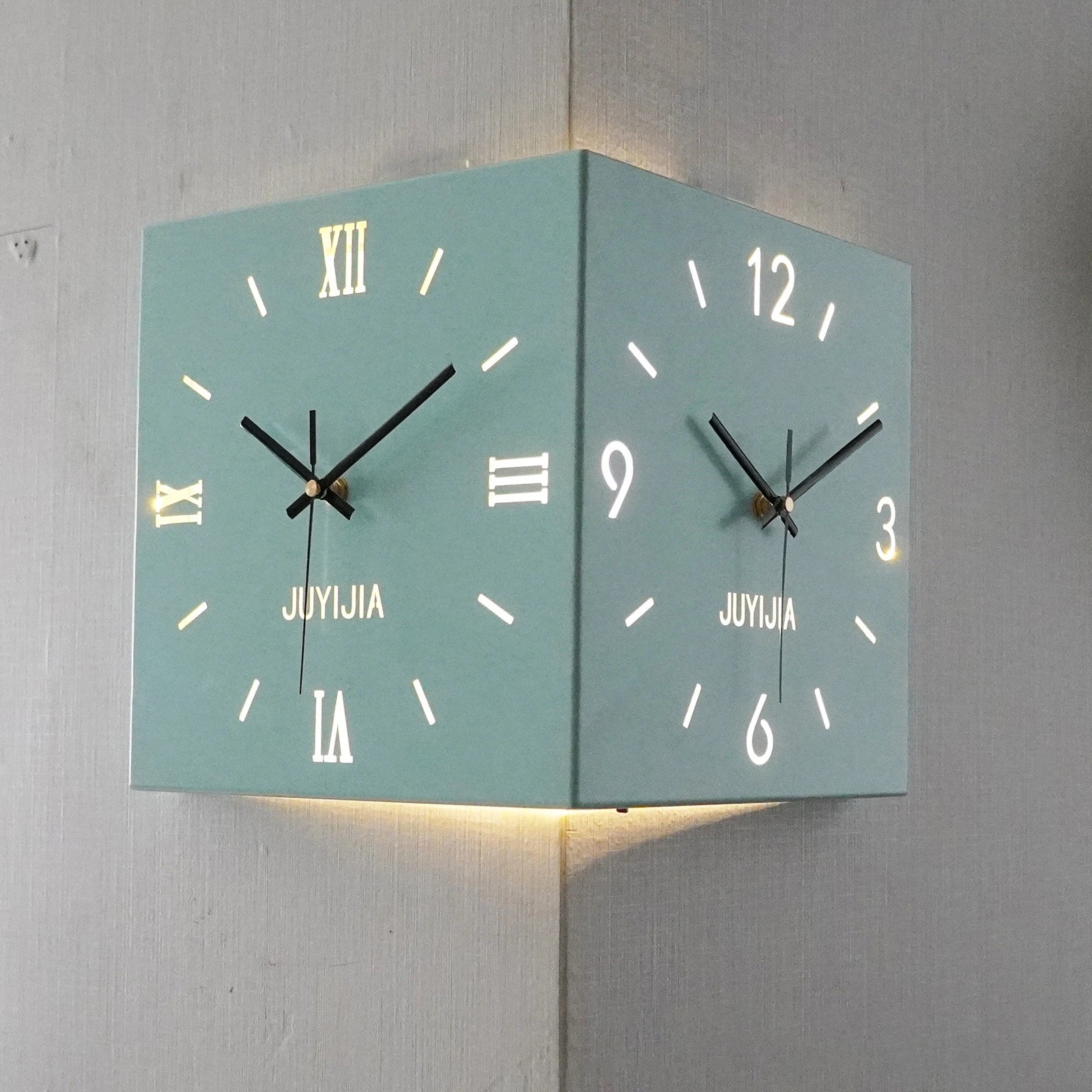Double-sided Living Room Corner Wall Clocks  Nordic Modern Creative Luxury Electronic Wall Clock Valentines Day Gift Home Decor