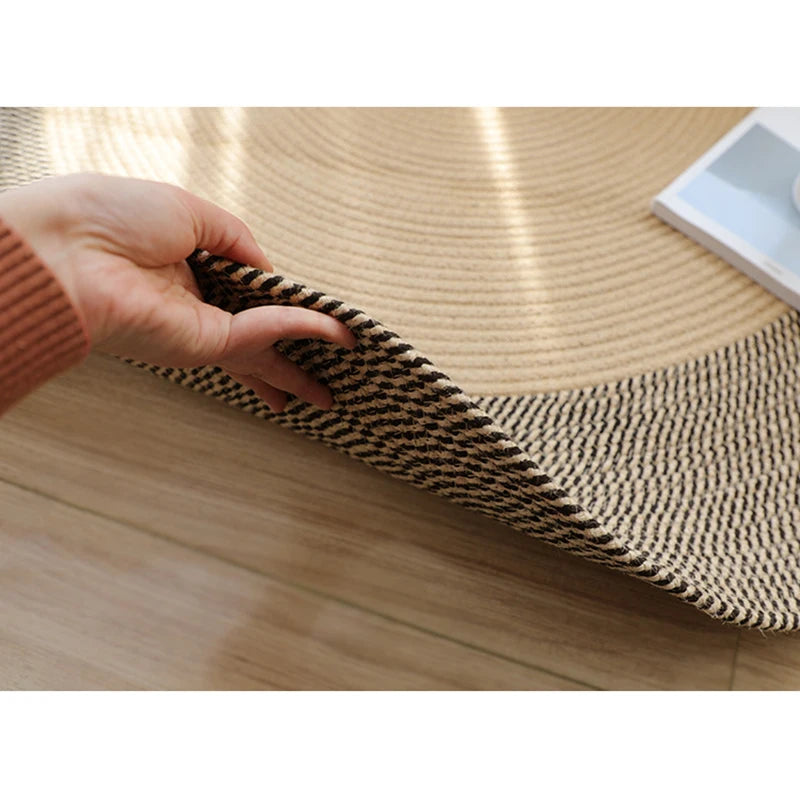 Japanese Round Knitting Carpet, Large Area Rugs, Living Room, Bedside Rug, Water Absorbent Floor Mat, Non-slip Door Mats, Nordic