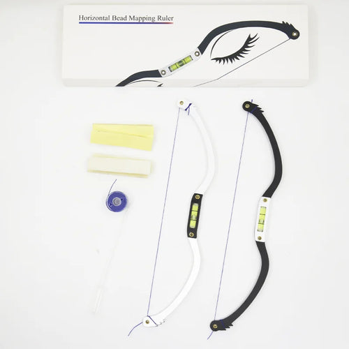 1pc Microblading Permannet Makeup Bow and Arrow Line Ruler Black Measuring Brow String Pre Inked Tattoo PMU for Mapping