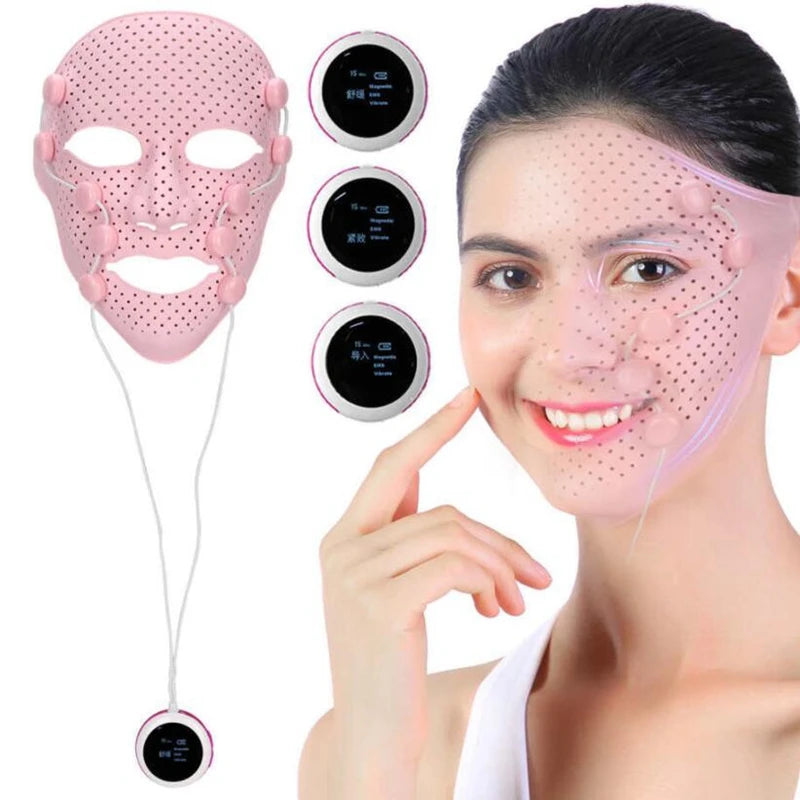 Silicone Facial Mask Electric V-shaped Face Lifting Slimming Face Massager Anti wrinkle  EMS Therapy Device Beauty Machine
