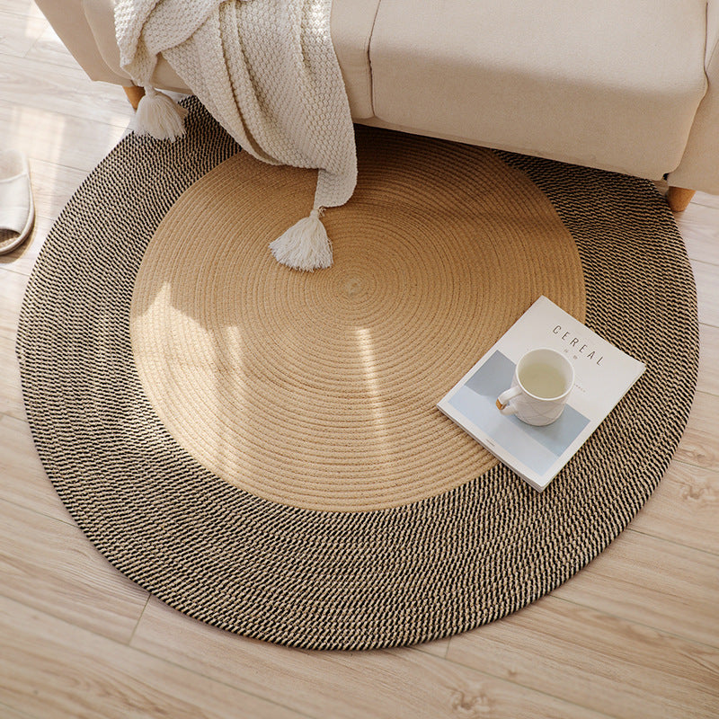 Japanese Round Knitting Carpet, Large Area Rugs, Living Room, Bedside Rug, Water Absorbent Floor Mat, Non-slip Door Mats, Nordic