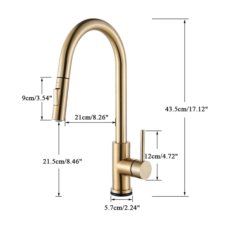 Rozin Smart Touch Kitchen Faucet Black Pull Out Sensor Faucets Black/Nickel 360 Rotation Crane 2 Outlet Water Mixer Taps
