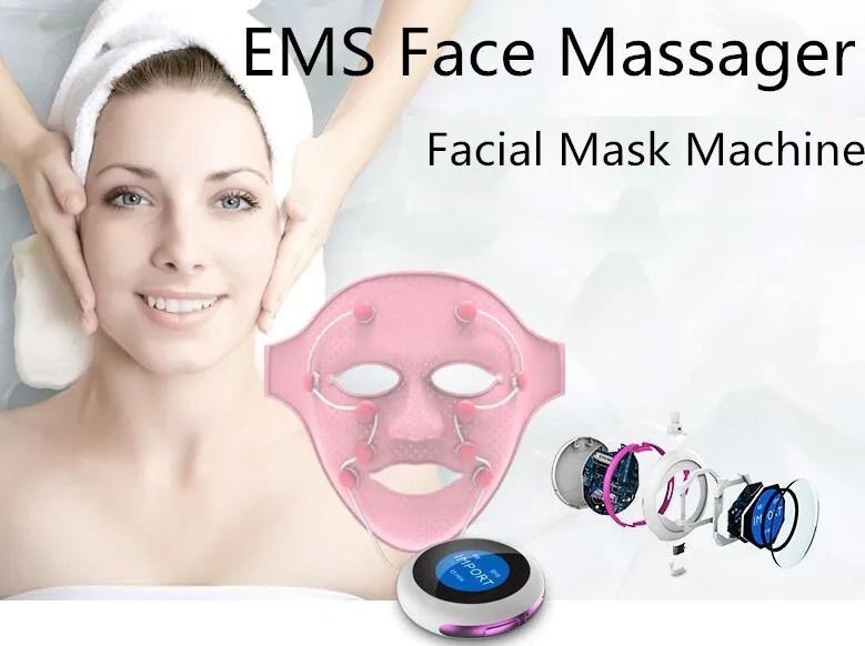 Silicone Facial Mask Electric V-shaped Face Lifting Slimming Face Massager Anti wrinkle  EMS Therapy Device Beauty Machine