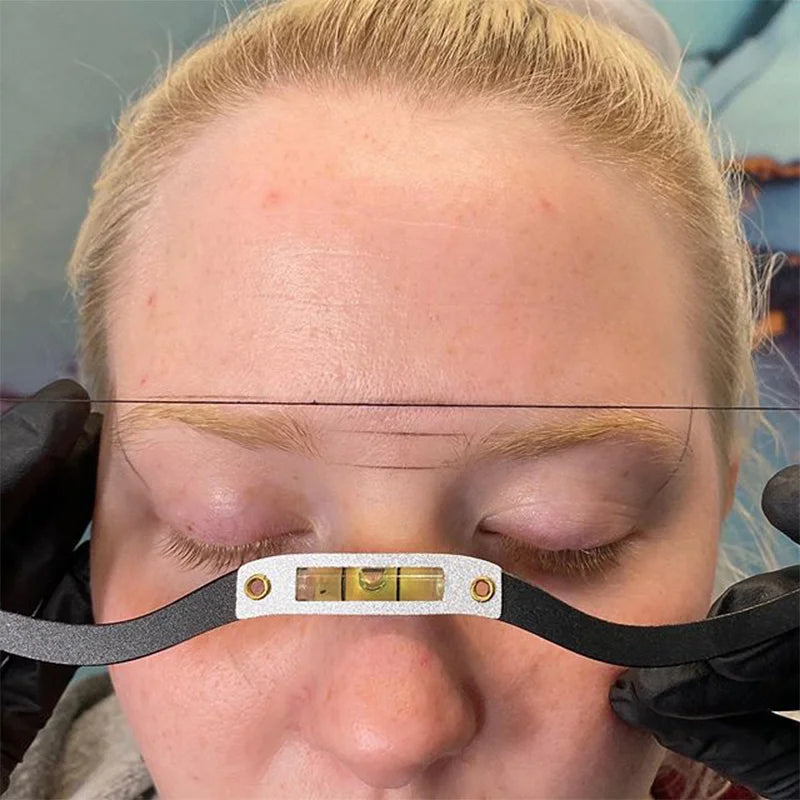 1pc Microblading Permannet Makeup Bow and Arrow Line Ruler Black Measuring Brow String Pre Inked Tattoo PMU for Mapping