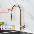 Rozin Smart Touch Kitchen Faucet Black Pull Out Sensor Faucets Black/Nickel 360 Rotation Crane 2 Outlet Water Mixer Taps