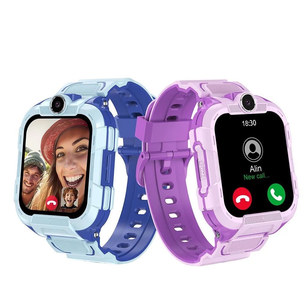 DH15S Kids Smart Watch Dual Camera 1.83'' IPS Display Video Call WIFI+GPS+LBS Location SOS Call 700mAh 4G 2025 IP67 Square