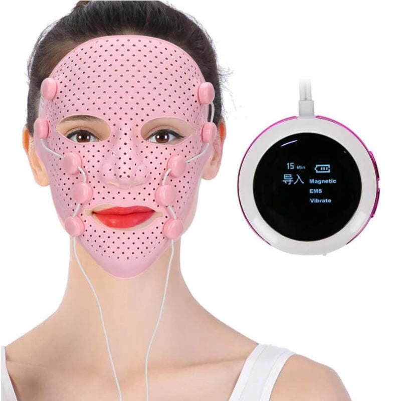 Silicone Facial Mask Electric V-shaped Face Lifting Slimming Face Massager Anti wrinkle  EMS Therapy Device Beauty Machine