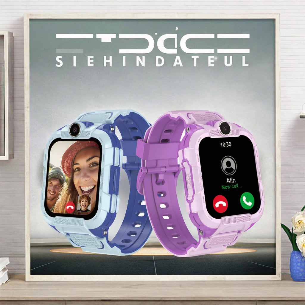 DH15S Kids Smart Watch Dual Camera 1.83'' IPS Display Video Call WIFI+GPS+LBS Location SOS Call 700mAh 4G 2025 IP67 Square