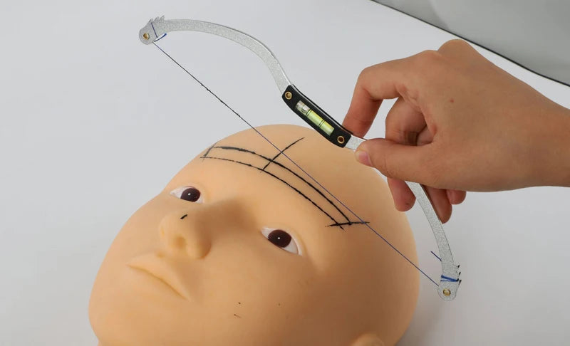 1pc Microblading Permannet Makeup Bow and Arrow Line Ruler Black Measuring Brow String Pre Inked Tattoo PMU for Mapping
