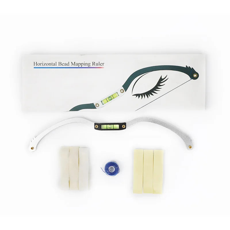1pc Microblading Permannet Makeup Bow and Arrow Line Ruler Black Measuring Brow String Pre Inked Tattoo PMU for Mapping