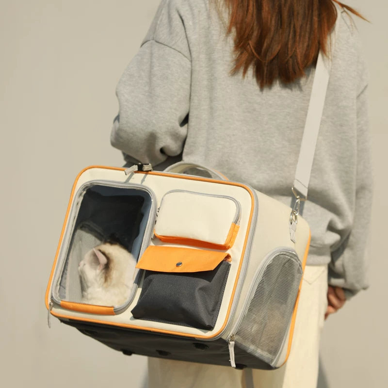 [Labor-Saving] Pet Trolley Bag Cat Bag Outdoor Portable Luggage Small Size Dogs Dog Anti-Stress Cat Backpack