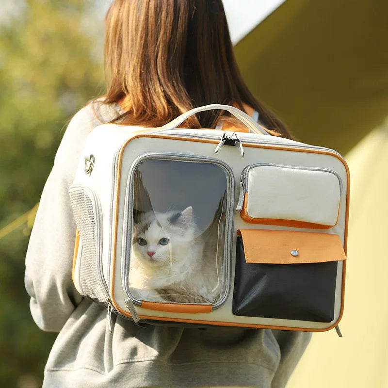 Cat Outing Carry Bag Pet Large Capacity Trolley Case Flight Case Simple Litter Box Cat Oversized Multi-Cat Stroller