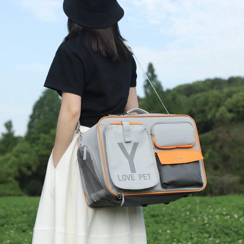 [Labor-Saving] Pet Trolley Bag Cat Bag Outdoor Portable Luggage Small Size Dogs Dog Anti-Stress Cat Backpack