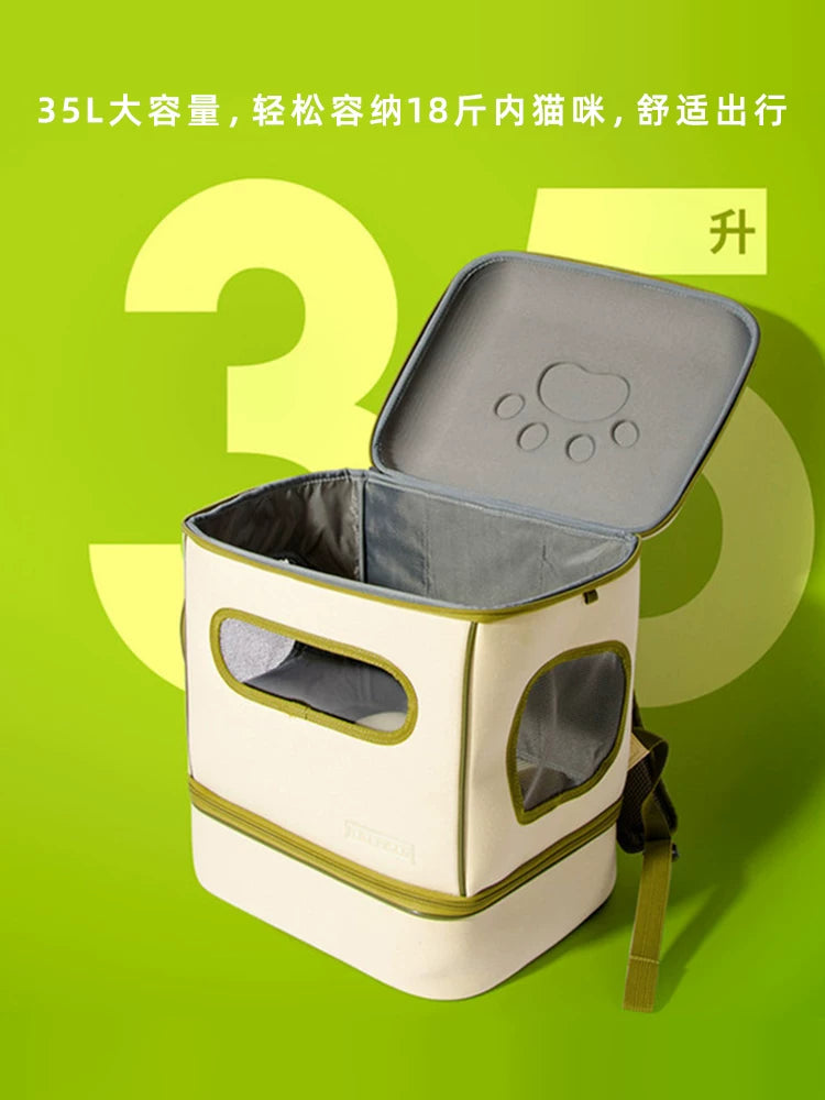Cat Outing Carry Bag Pet Large Capacity Trolley Case Flight Case Simple Litter Box Cat Oversized Multi-Cat Stroller