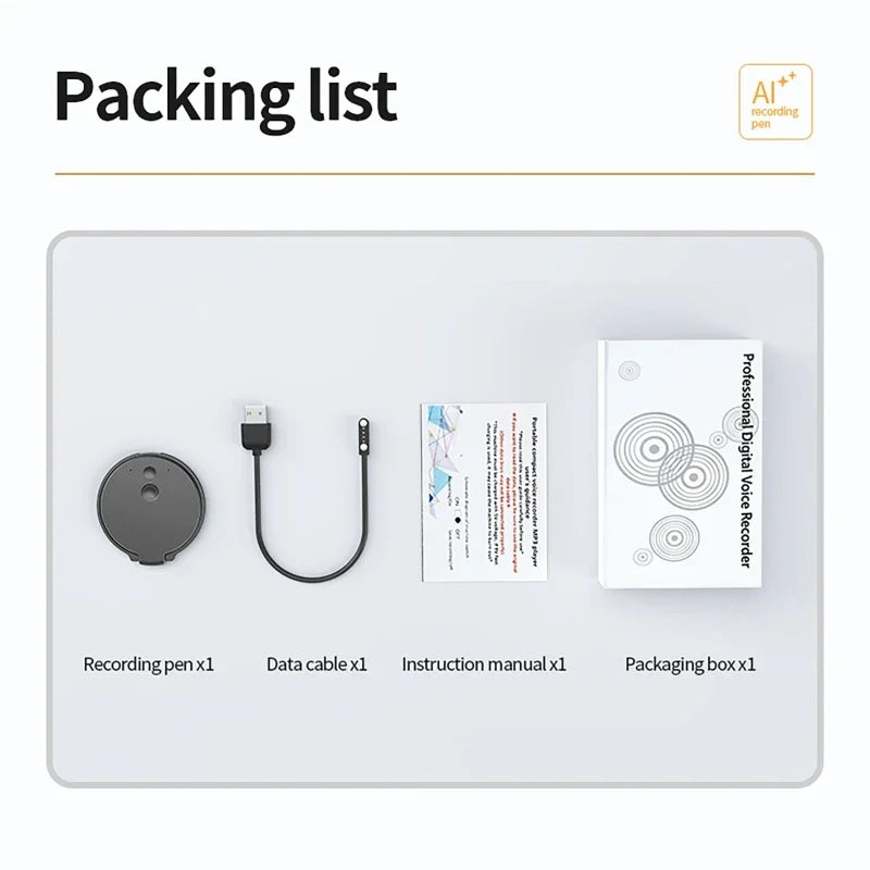 A30 AI Voice Recorder with Real-Time Transcription&Translation Digital Voice Recorder Support 189 Languages for Lectures Meeting