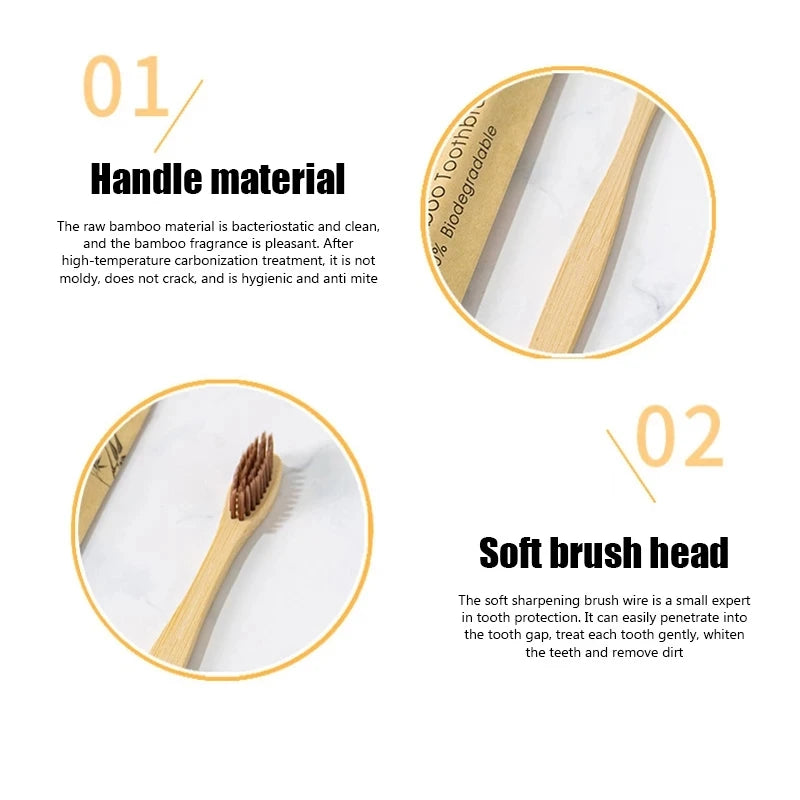 Eco-Friendly Bamboo Toothbrush Set