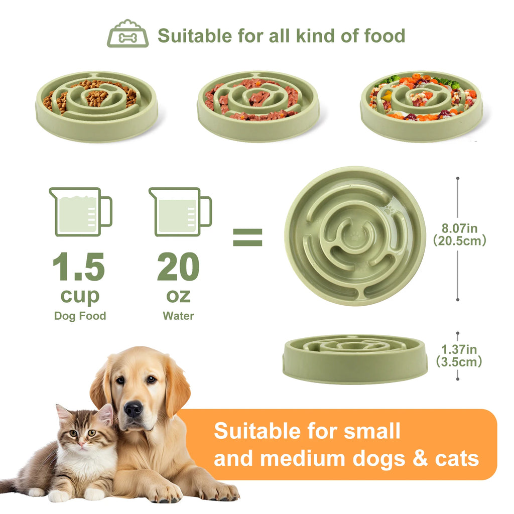 Slow Feed Anti Slip Pet Bowl
