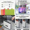 Smart Self-Drying Cutting Board Set with Heat Cleaning, Color-Coded Boards, and Stainless Steel Knives