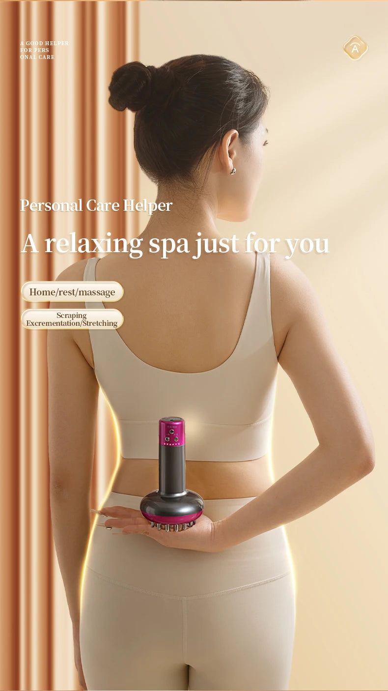 Electric Lymphatic Drainage Massage Machine Meridian Body Brush Microcurrent Anti-Cellulite Guasha Physiotherapy Device