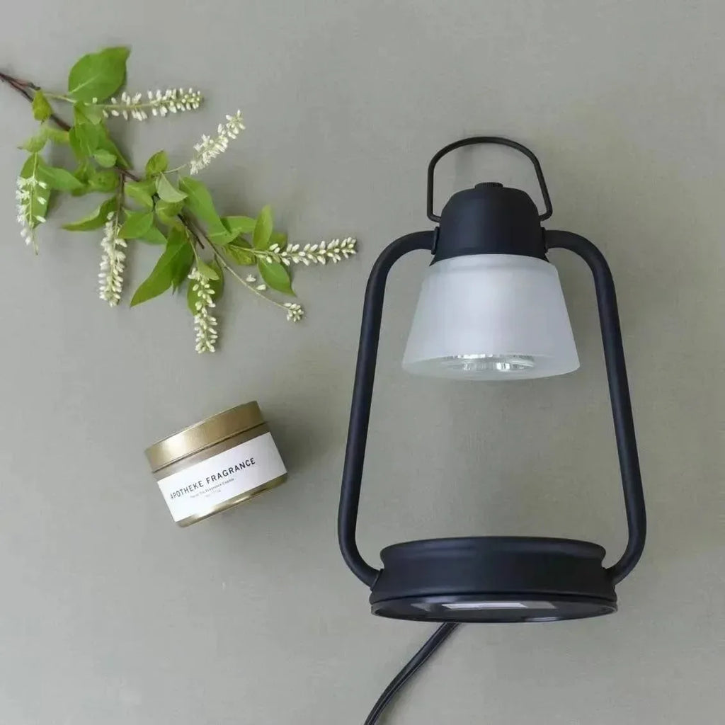 American Aromatherapy Candle Warmer Lamp Creative Bedroom Bedhead Flameless Aroma Melting Candle Lamp Retro Black Candle Warmer