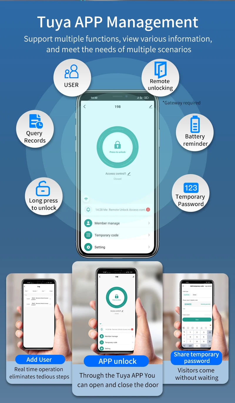 WIFI Tuya 3D Face Recognition  Smart Glass Lock Biometric Electronic Fingerprint Unlock Glass Door Lock Mobile remote Control
