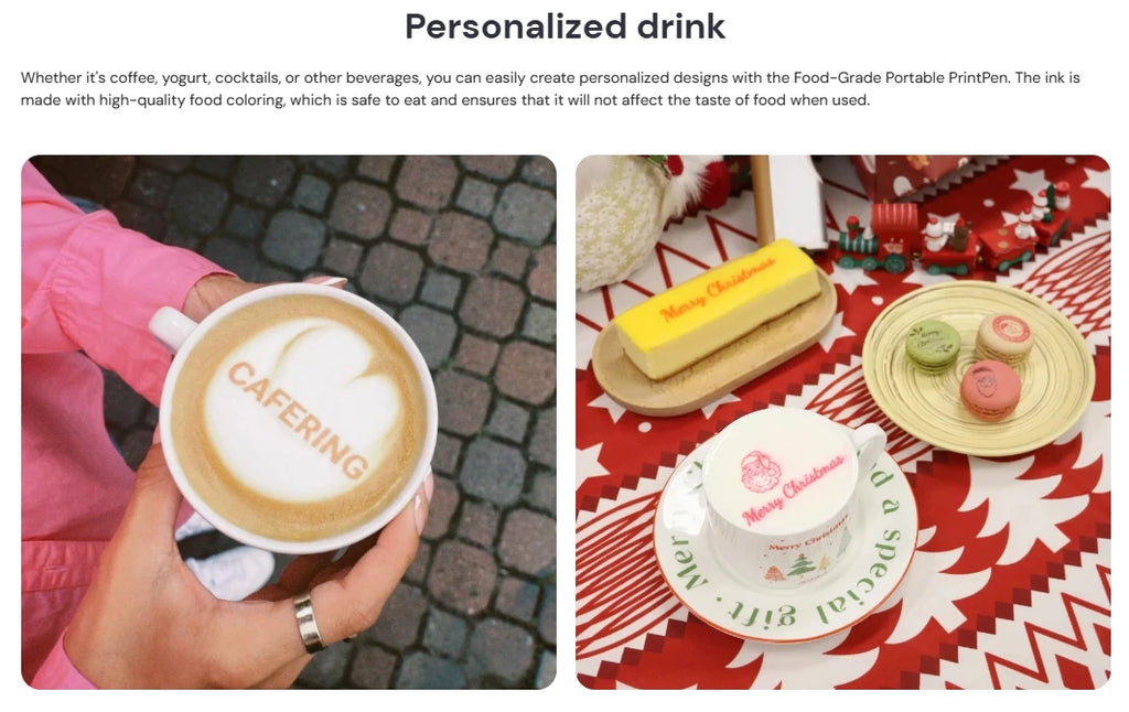 Evebot Printpen Handheld Portable Mini Coffee PrintPen Latte Art Macaron Cookie DIY Design Printer Bluetooth 4.2