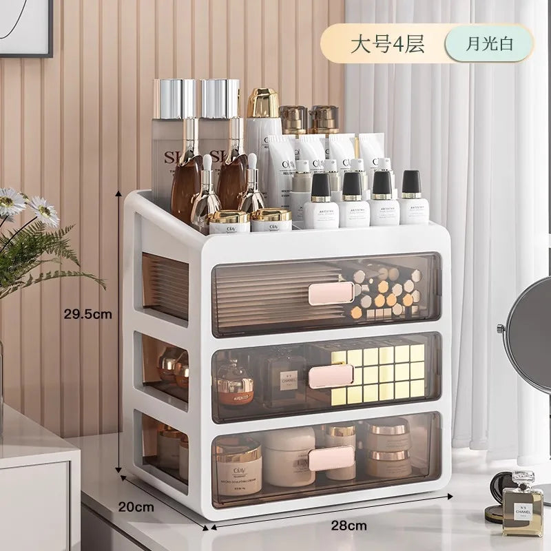 Multi-functional Makeup Organizer Drawer Type Jewelry Skincare Container Cosmetic Storage Box Makeup Case Brush Lipstick Holder