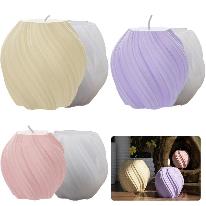 3D Geometric Wave Candle Mold