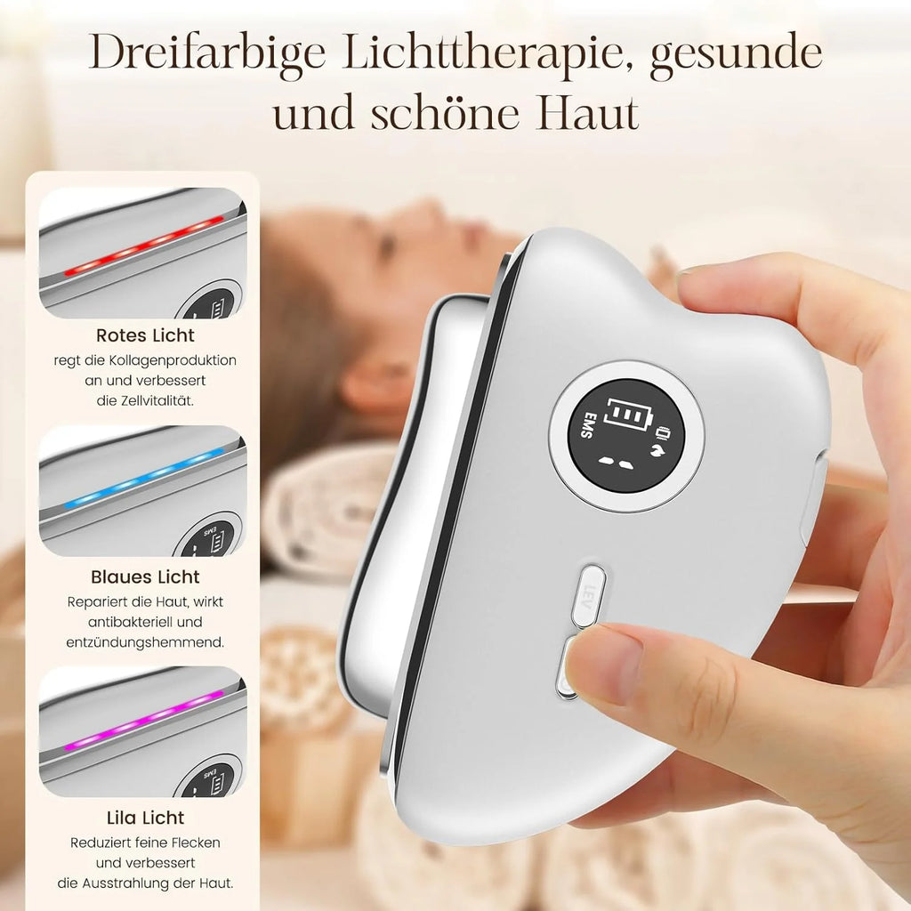 EMS Gua Sha Face Massager - Electric Tool Face Massager with Vibration Heat Microcurrent Massager Face Facelift Anti Ageing