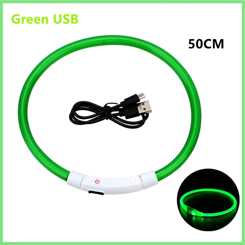 USB Rechargeable LED Glowing Collar for Pets