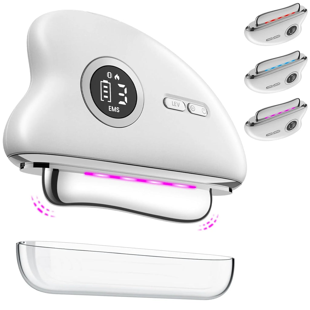 EMS Gua Sha Face Massager - Electric Tool Face Massager with Vibration Heat Microcurrent Massager Face Facelift Anti Ageing