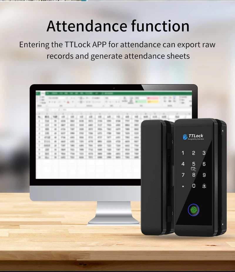 JDS6 TTLOCK APP Sliding Glass/Wood Fingerprint Lock Bluetooth Biometric Electronic Office Password 13.56Mhz RFID Keyless Unlock