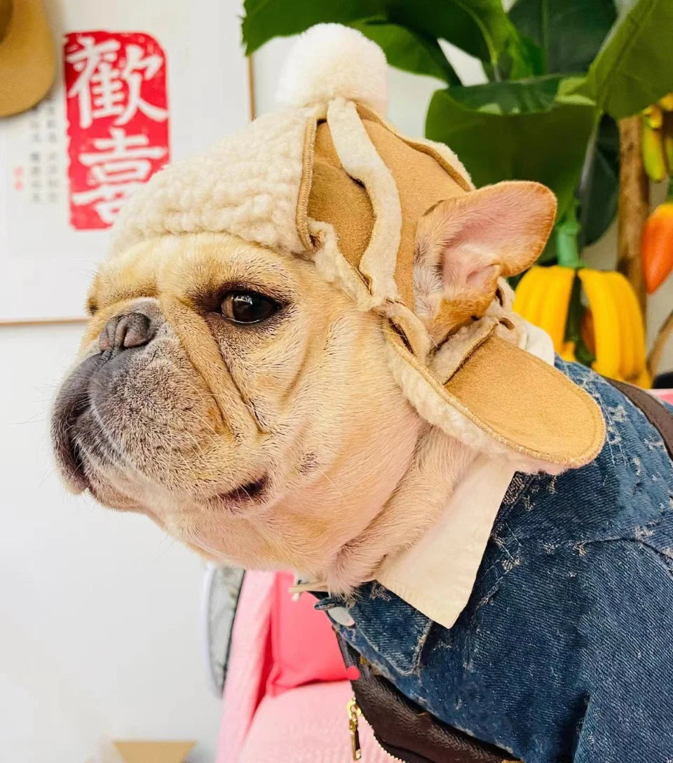 NONOR Pet Warm Hat Ear-popping Funny thickened adjustable Dog hat for Corgi Tedi French Bulldog Accessory Cat And Dog Headdress