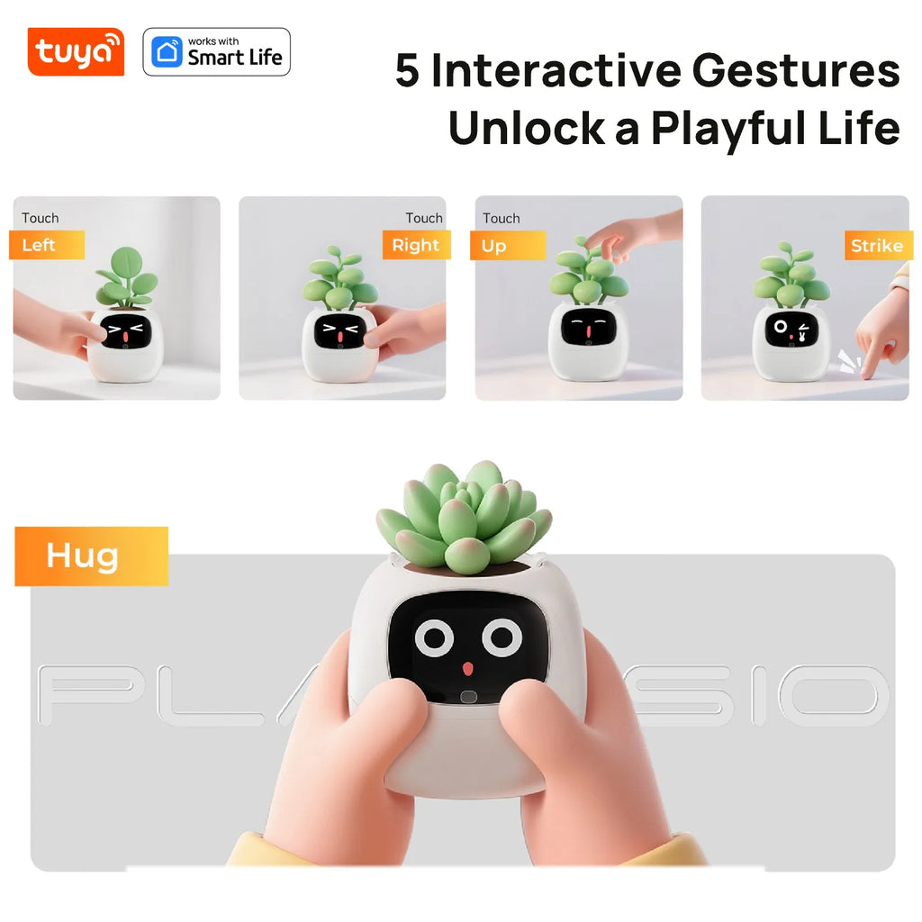 Pet Buddy lvy Plant care,made effortless, Al Plant Faces -See Feelings, Fix Needs  5 Interactive Gestures Unlocka Playful Life
