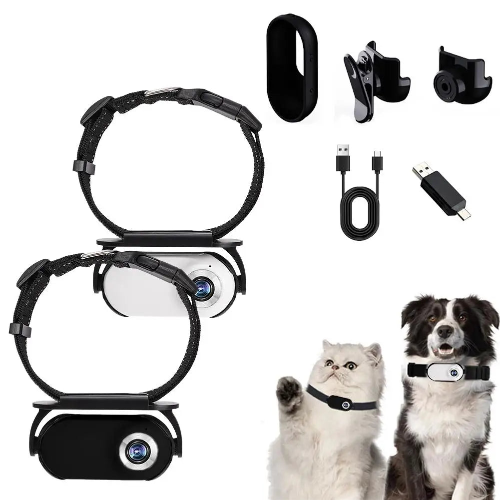 Pet Collar Camera Outdoor No WiFi Needed Cat Collar Action Camera 170 Lens Video Recording Camera Dog Wide Mini Ang A1J7