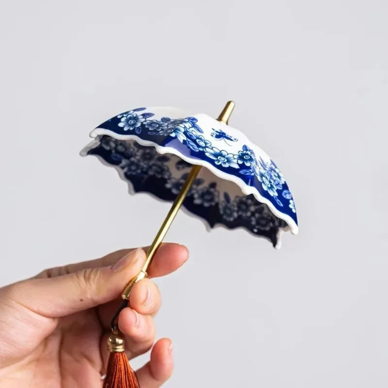 China Umbrella Tea Strainers Tea Infusers Ceramic Tea Filter Screen Teas Ceremony Accessories Teas Table Decorations Ornaments