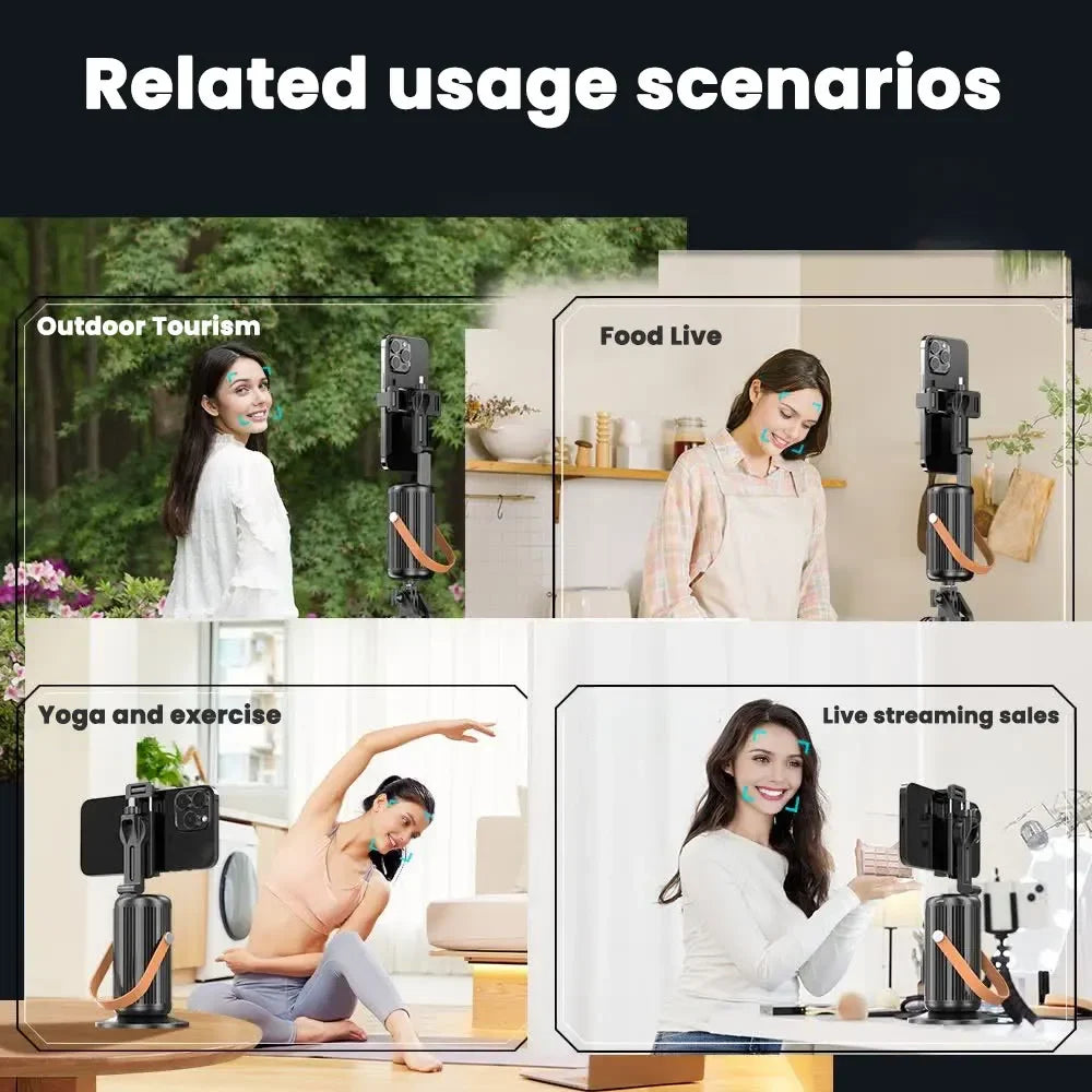 AI Intelligent Face Mobilephone Gimbal Fully Automatic Tracking Device With Remote Control Mobile LiveStreaming Stand Stabilizer