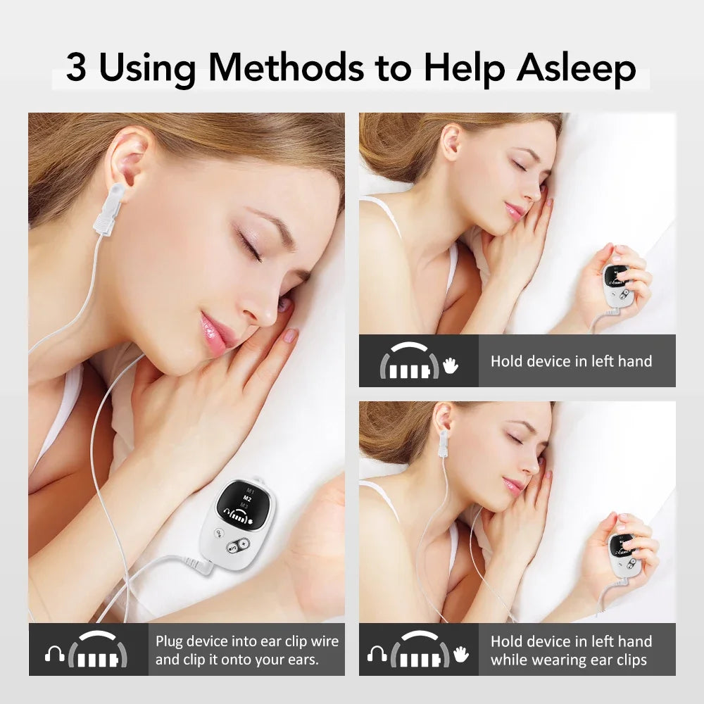 CES Sleeping Aid Microcurrent Stimulation Insomnia Electrotherapy Device Ear Clip Type Relieve Anxiety Depression Migraine