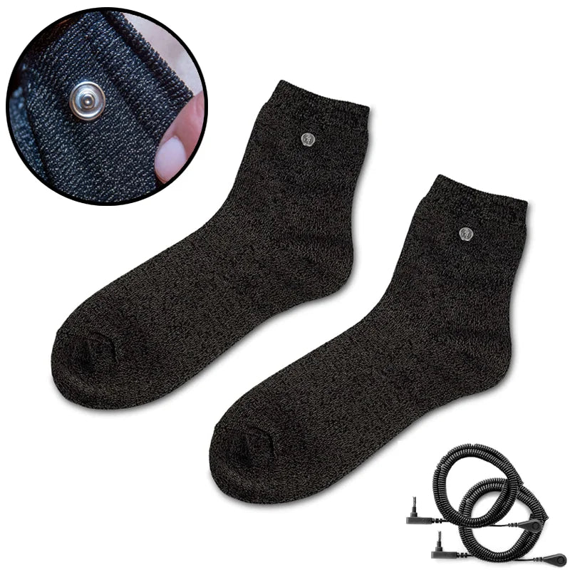 Grounding Socks Silver Fiber Conductive Earthing Socks for Men Women 30 Pure Silver Content Anti Static Sleep Health Recovery