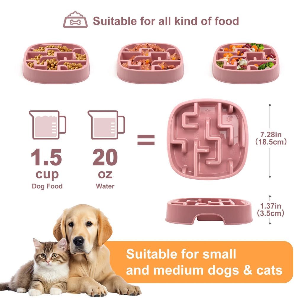 Slow Feed Anti Slip Pet Bowl