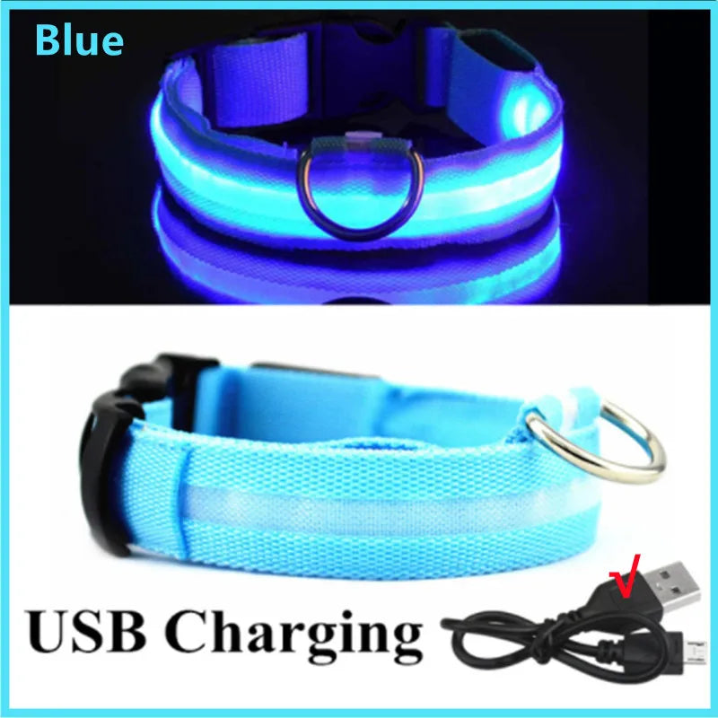USB Rechargeable LED Glowing Collar for Pets